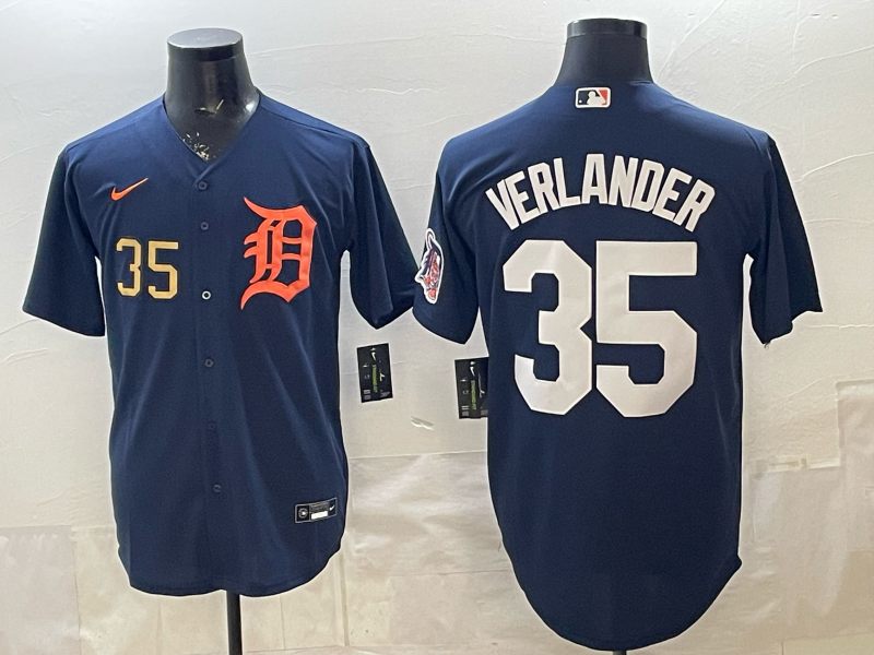 Men Detroit Tigers #35 Verlander blue Game Nike MLB Jersey032100106
